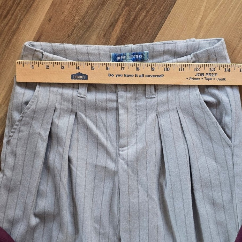 Urban Outfitters Wide Leg Trousers Women 0 Grey Pinstripe Dark Academia Core - Picture 3 of 14